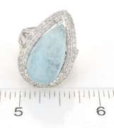 Mesmerizing Aquamarine & Diamond Ring in Sterling Silver