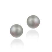 Sterling Silver Gray Freshwater Cultured Pearl 9-9.5mm Stud Earrings