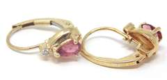 Fancy Pear Pink Tourmaline & Diamond Earrings