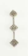 10K White Gold Diamond Tiered Square Cluster Bar Journey Pendant