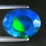 Fully faceted 1.46ct oval cut Black Opal