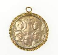 Gold Filled Greek 1963 Silver 30 Drachmai 5 Portraits Charm/Pendant