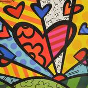 Romero Britto Sunrise Heart Framed
