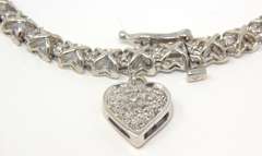 Charming Diamond Line Bracelet w Heart Charm