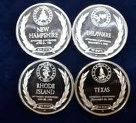 Lot Of 4 Sterling Silver State Medals