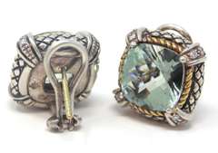 Judith Ripka Prasolite & Diamond Accent Earrings