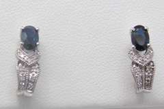 Beautiful Sapphire and Diamond Milgrain Earrings
