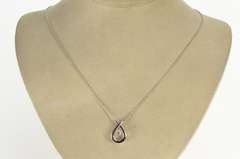 14K White Gold 0.28 Ct Dazzling Diamond Solitaire Chain Necklace
