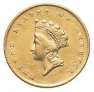 1855 $1.00 Indian Princess Head Gold Dollar