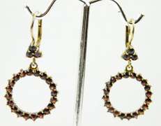 Antique 900 Silver Bohemian Garnet Earrings