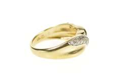 10K Yellow Gold Pave Diamond Encrusted Woven Braid Band Ring