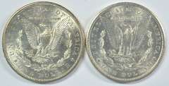 Semi-Prooflike BU 1880-S & 1900 Morgan Silver Dollars