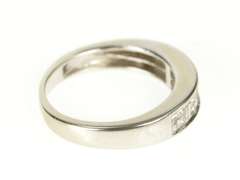 14K White Gold Princess Baguette Diamond Wedding Band Ring