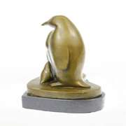 Penguin Trio Bronze Sculpture Figurine Abstract