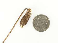 10K Yellow Gold Victorian Ornate Woven Hair Mourning Stick Pin