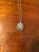 Sterling Silver Swirl Pendant Necklace with White Gemstones