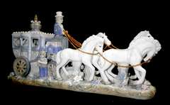 16inc Porcelain Carriage Off to The Ball