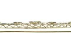 14K White Gold Art Deco Geometric Filigree Diamond Bar Pin/Brooch