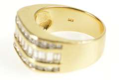 14K Yellow Gold 2.60 Ctw Tiered Row Diamond Inset Statement Ring