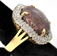 Dazzling Huge 40.56CTW Star Ruby & Sapphire  Vermeil  Ring