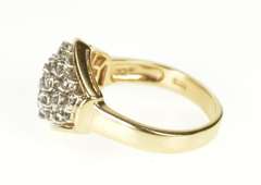 10K Yellow Gold 1.38 Ctw Round Diamond Cluster Statement Ring