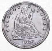 1876 Seated Liberty Quarter