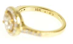 18K Yellow Gold 0.78 Ct Fancy Yellow Diamond Halo Engagement Ring
