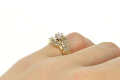 14K Yellow Gold 0.50 Ctw Round Diamond Wavy Engagement Ring