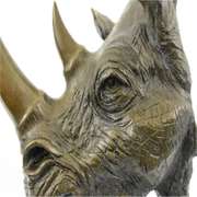 Rhino with Horn Bronze Sculpture