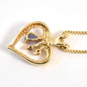 Sweet Tanzanite Heart on Necklace