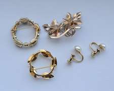 Vintage 12K & 14K Gold Filled Jewelry 4 Pc Lot, Wells, Sorrento, CA, J Co.