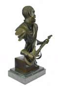 Music Musician Guitar Player Bronze Statue