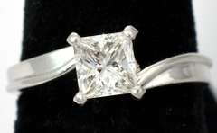 .75ct Princess Cut Diamond Ring, PLAT