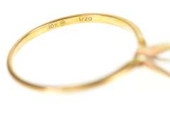 10K Yellow Gold Classic Diamond Round Cluster Promise Ring