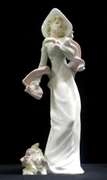 Springtime Stroll with Pup 12inc Porcelain Figurine