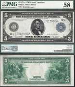 $5 1914 FRN Large Blue Seal San Francisco PMG CH. AU 58