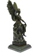Angel Religion Bronze Statue Marble Base