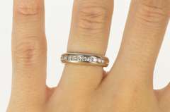 14K White Gold Channel Inset Classic Diamond Wedding Band Ring