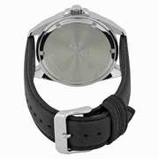Seiko White Dial Black Leather