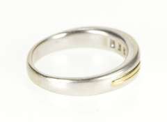 14K White Gold 0.15 Ctw Two Tone Diamond Men's Wedding Band Ring
