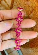 23.0 Carat Ruby Floral Bracelet in 14kt Gold