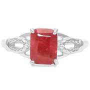 Enhanced Genuine Ruby Sterling Ring