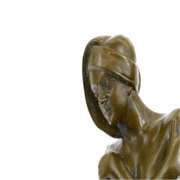 Nude Hawaiian Female on Stone Bronze Sculpture