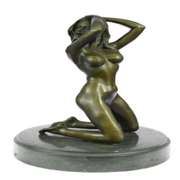 Naked Beautiful Girl Bronze Sculpture