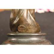 Little Lady with Dog Baby Bronze Sculpture