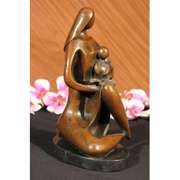 Mother Reading to her kid Bronze Sculpture