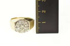 14K Yellow Gold 0.89 Ctw Diamond Men's 1960's Retro Statement Ring