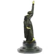 Belly Dancer Bronze Sculpture on Marble Base Statue