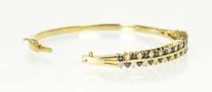 14K Yellow Gold 1.76 Ctw Diamond Sapphire Inset Oval Bangle Bracelet