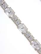 Elegant Oval & Round CZ Lin Bracelet